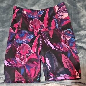 All in Motion Women's Floral Bike Shorts - Pink and Blue